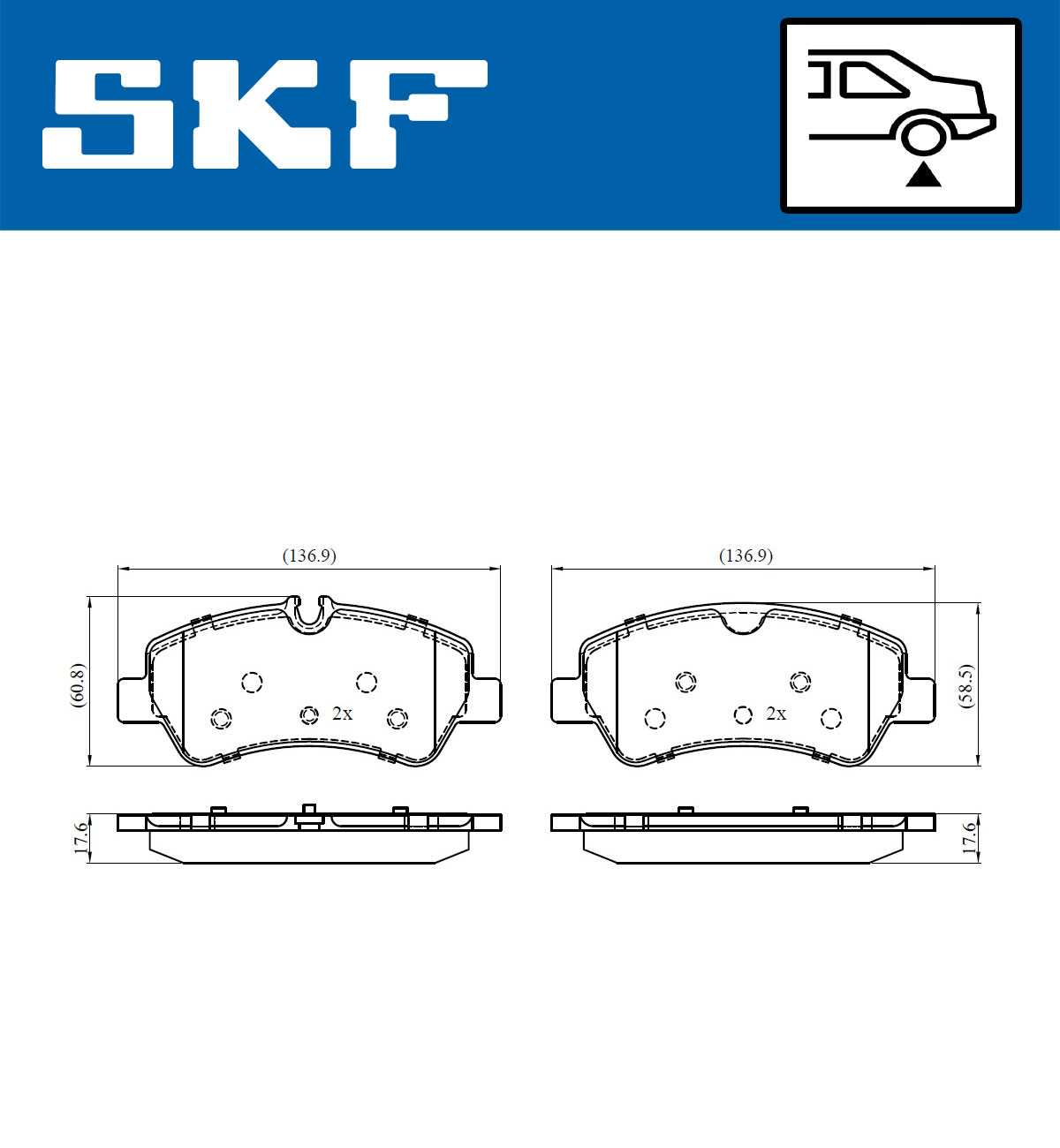 Set placute frana,frana disc VKBP 90102 SKF